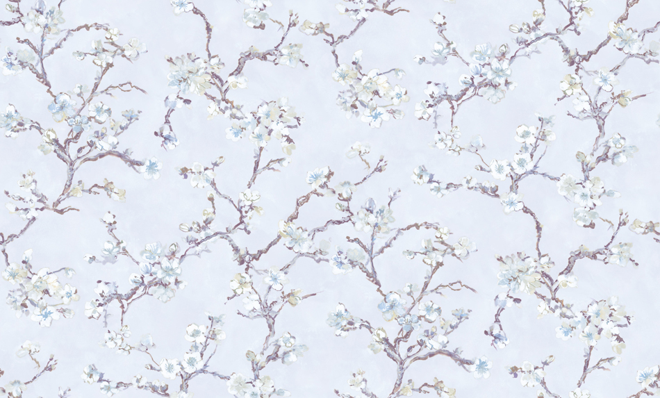 PS 850 - Mavi Çiçekli Açık Gri Zemin Desenli Poster Duvar Kağıdı PS 850 Mavi Cicekli Acik Gri Zemin Desenli Poster Duvar Kagidi